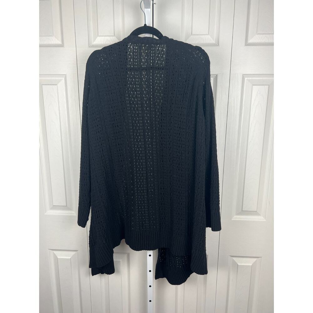 Terra‎ & Sky Womens 3X Black Chunky Open Knit Cardigan Topper Sweater - Picture 4 of 6